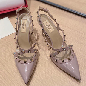 VLT Beige Leather Pump with Upper Details, 9cm Heel
