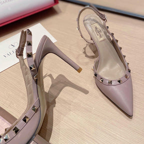 VLT Beige Leather Pump with Side Details, 9cm Heel