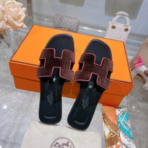 HRMS Oran Burgundy Suede Sandal