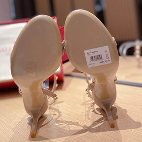 VLT Light Brown Leather Sandal with Details 8cm Heel