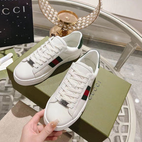 GG Ace Web White Sneakers