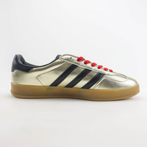 GG x Ads Gazelle Gold and Red Sneakers