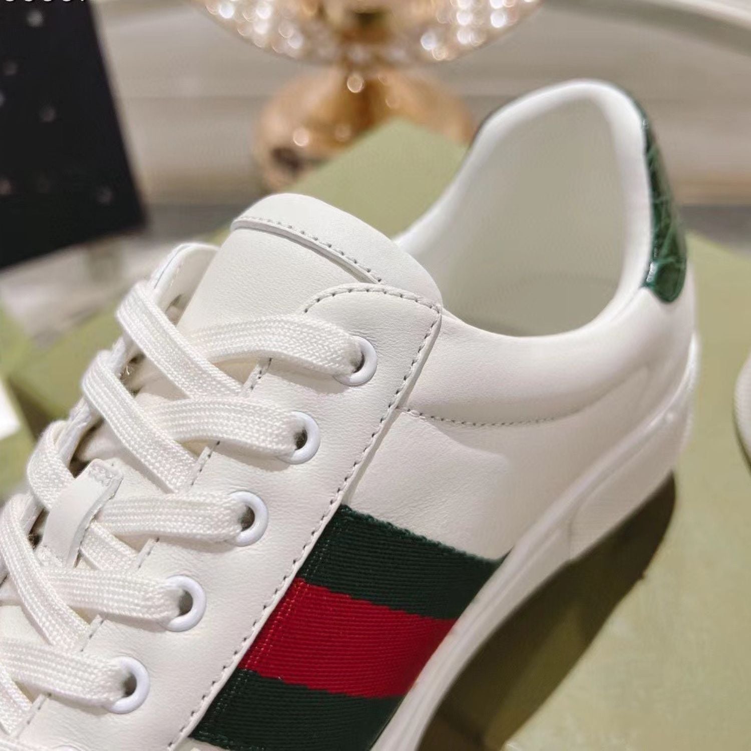 GG Ace Web Tennis Shoes with White Bee