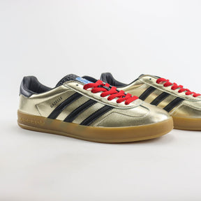 GG x Ads Gazelle Gold and Red Sneakers