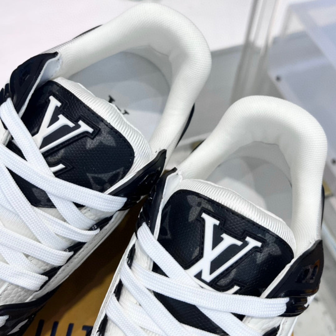 Black LV Trainer Sneakers