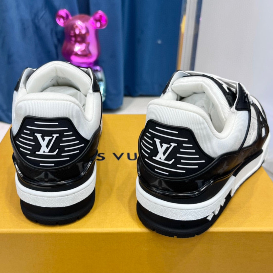Black LV Trainer Sneakers