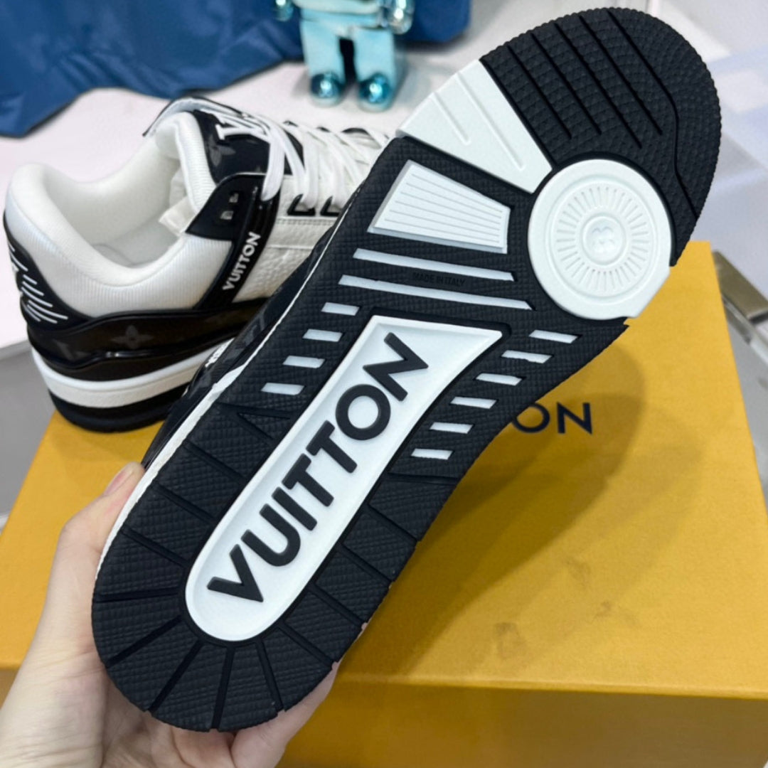 Black LV Trainer Sneakers