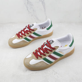 GG x Ads Gazelle White with Red and Green Sneakers