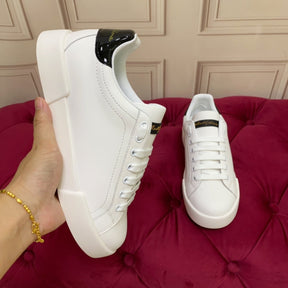 DG Portofino Smooth Leather White and Black Sneakers