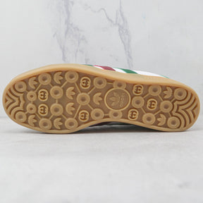 GG x Ads Gazelle White with Red and Green Sneakers