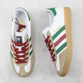 GG x Ads Gazelle White with Red and Green Sneakers
