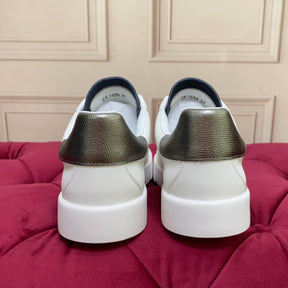 DG Portofino Leather Sneakers with White and Silver Logo