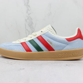 GG x Ads Gazelle Blue with Red and Green Sneakers