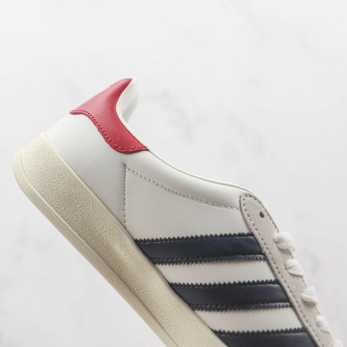 GG x Ads Gazelle White and Red Sneakers