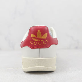 GG x Ads Gazelle White and Red Sneakers