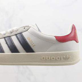 GG x Ads Gazelle White and Red Sneakers