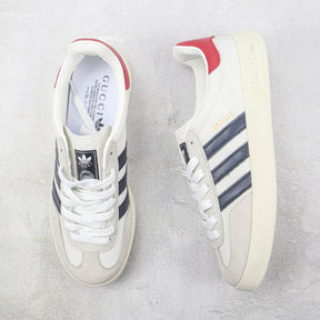 GG x Ads Gazelle White and Red Sneakers