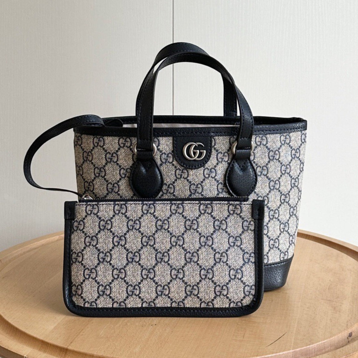 GG Ophidia Tote Mini Supreme Beige and Blue 22cm Bag