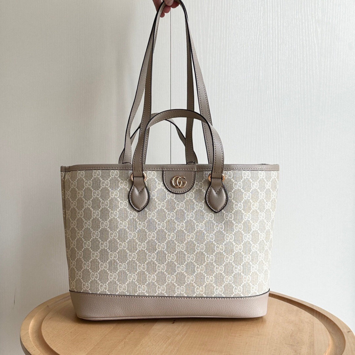 GG Ophidia Supreme Small Beige and White Bag 31cm