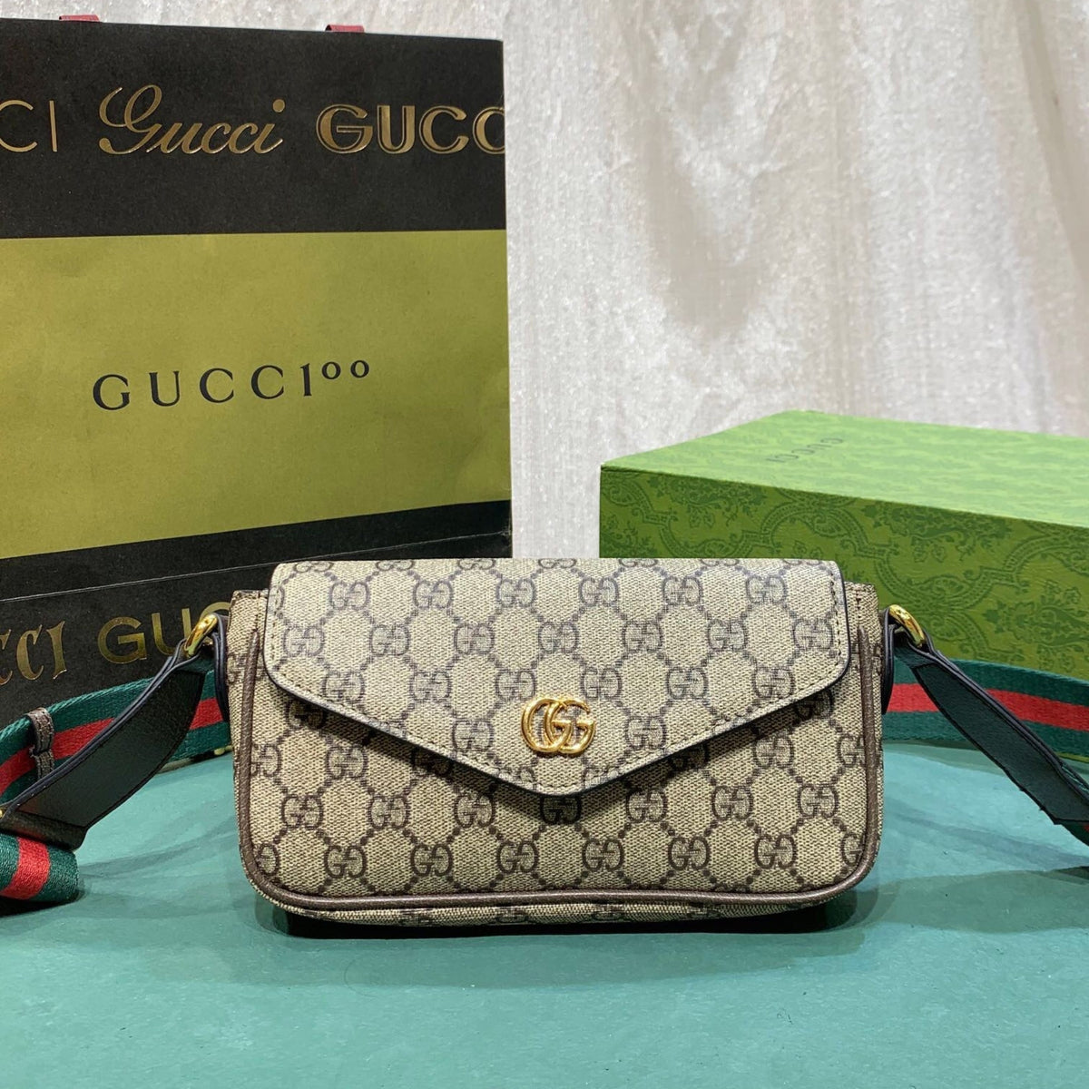 GG Ophidia Mini Beige Bag