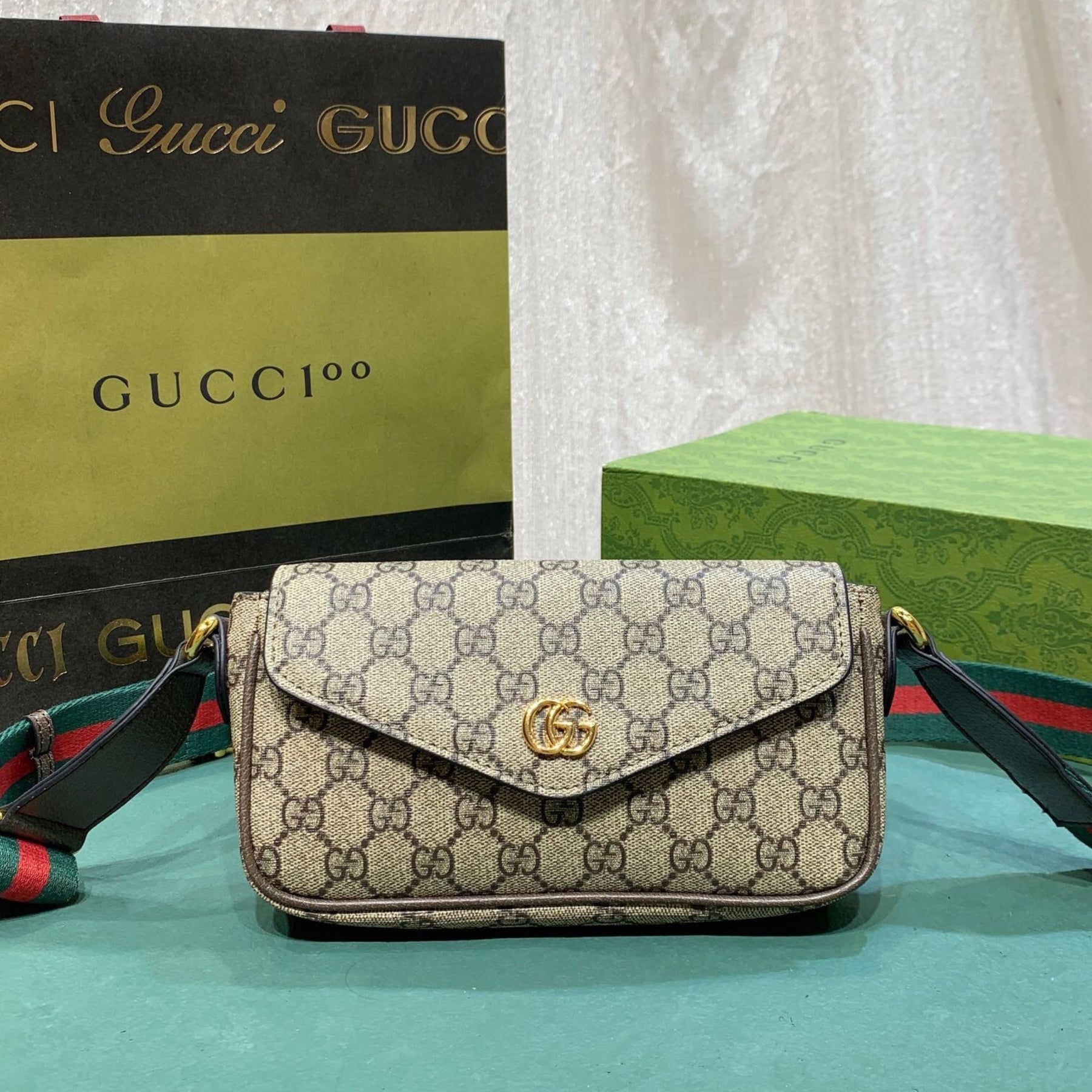 GG Ophidia Mini Beige Bag