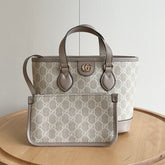 GG Ophidia Tote Mini Supreme Bag Beige and White 22cm