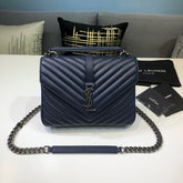 YSL College Medium Navy Blue Bag