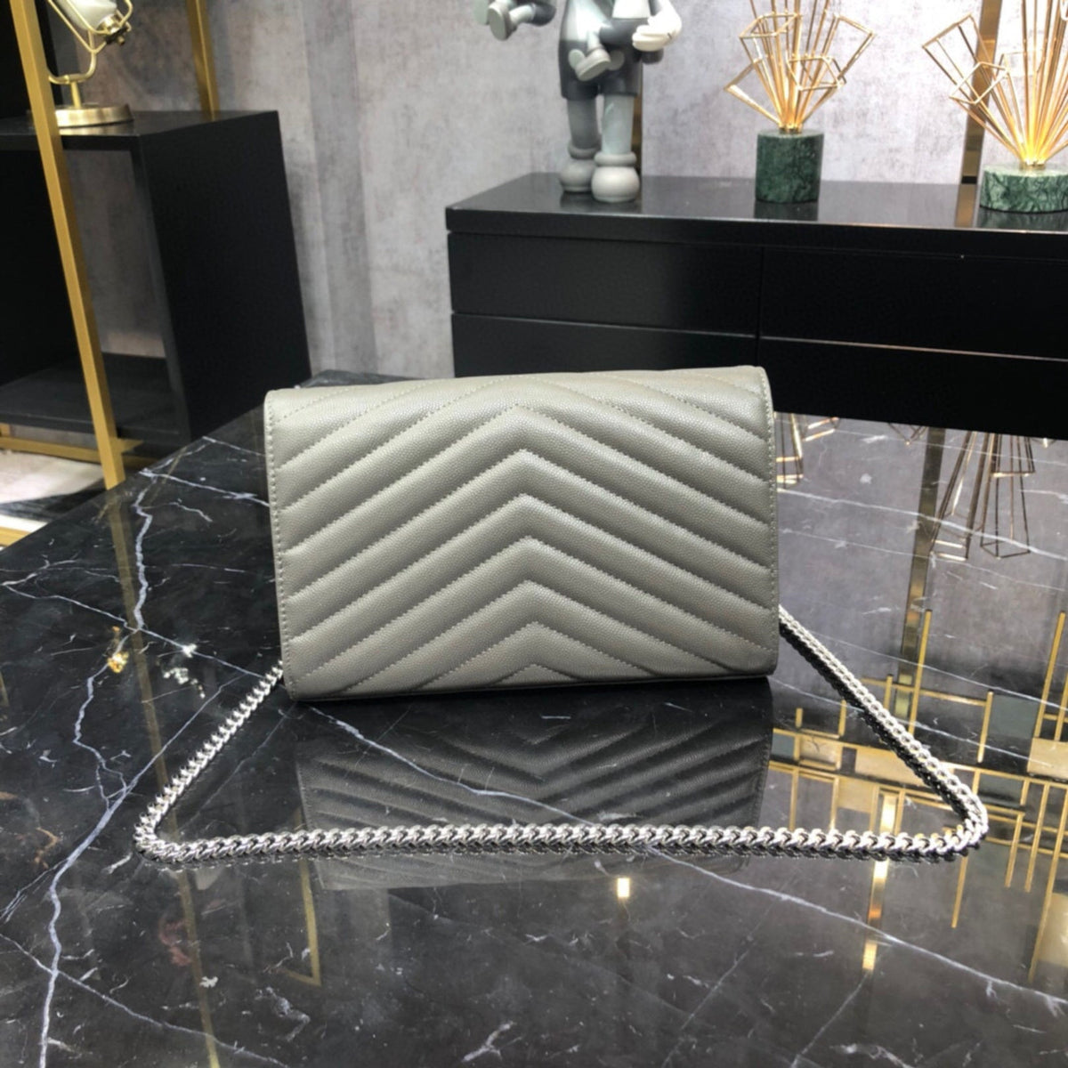 YSL Small Monogram Gray Bag