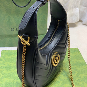 GG Marmont Mini half-moon bag Black 21cm