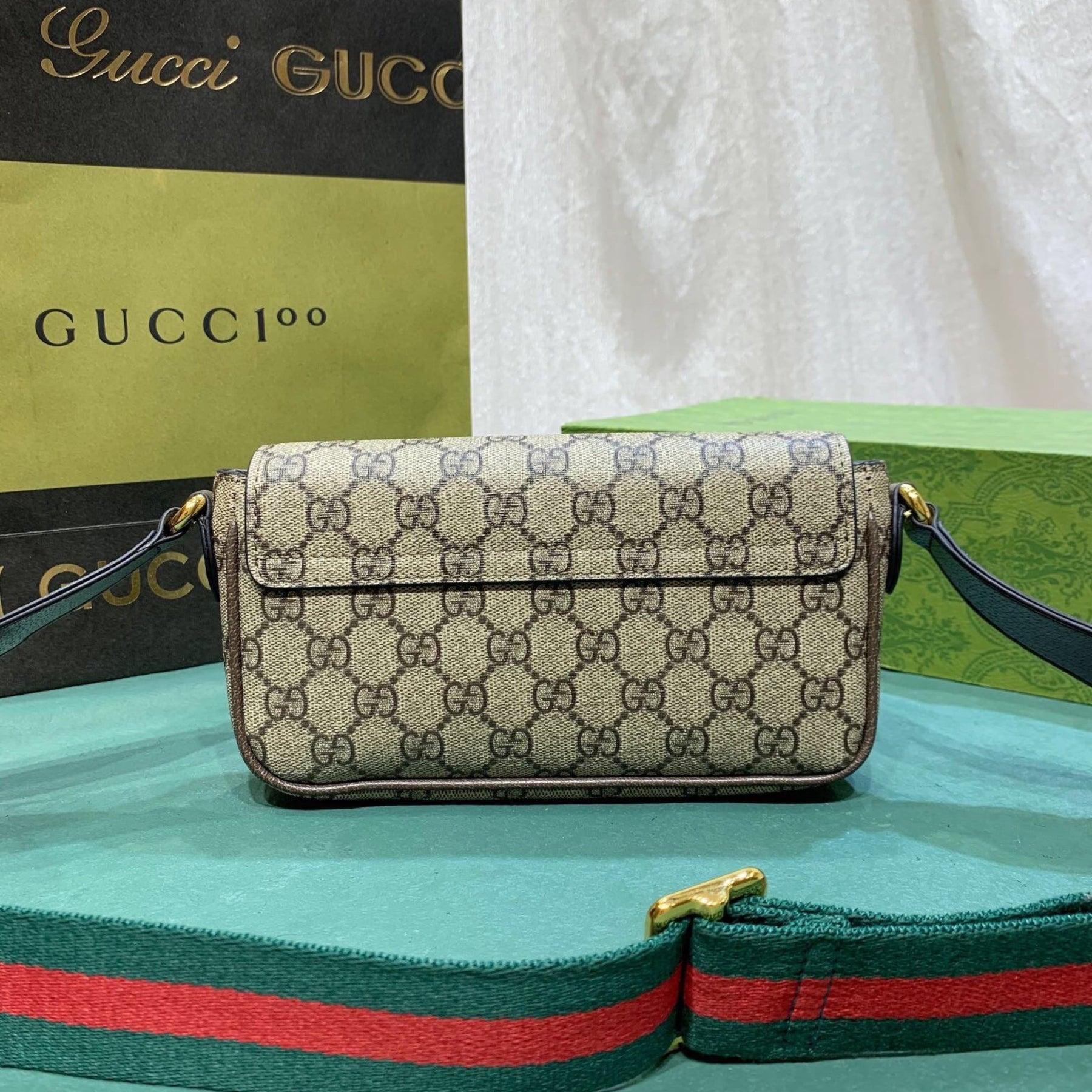 GG Ophidia Mini Beige Bag