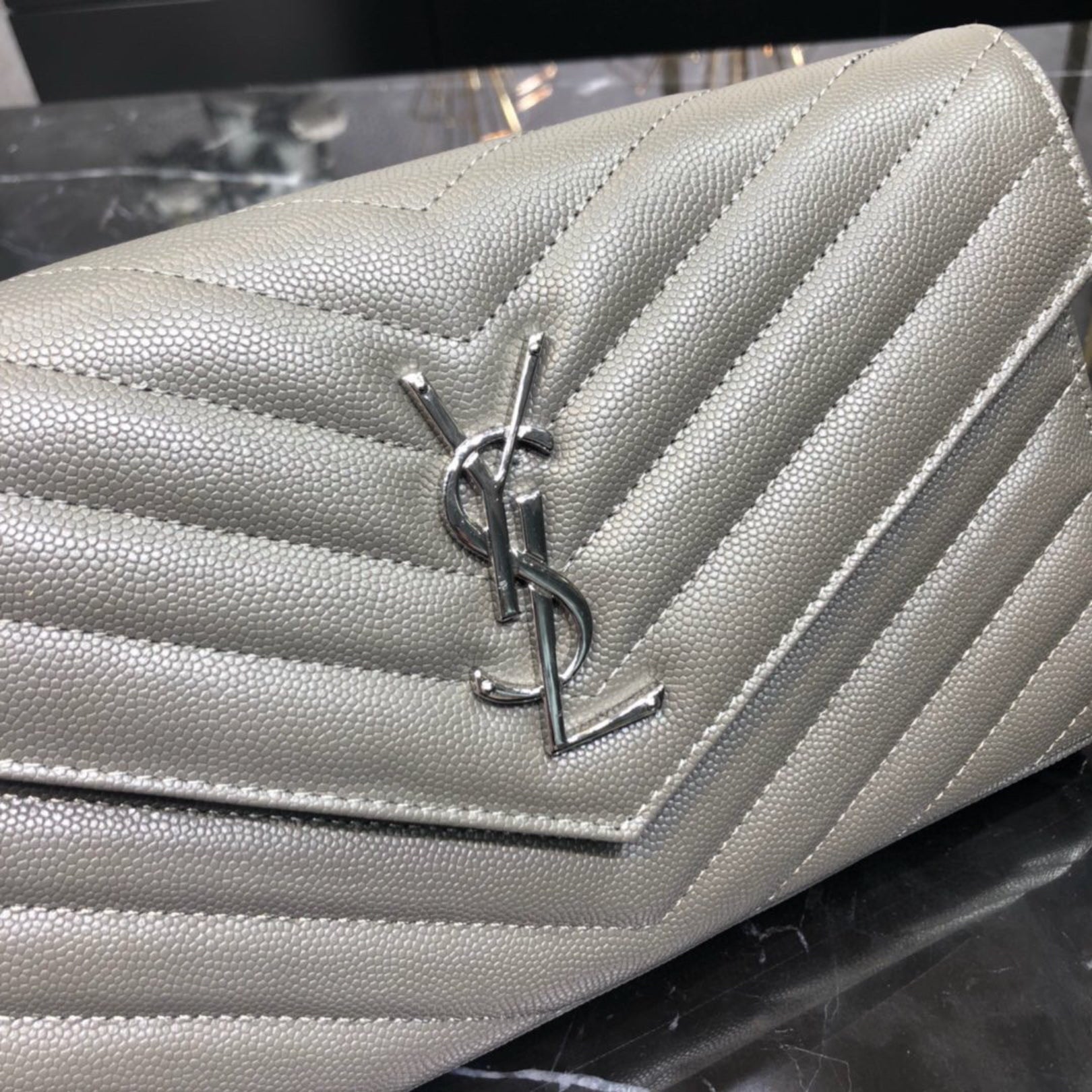 YSL Small Monogram Gray Bag