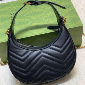 GG Marmont Mini half-moon bag Black 21cm