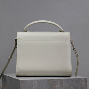 YSL Cassandra Small White Bag
