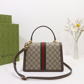 GG Ophidia Small Beige Bag with 25cm Top Handle