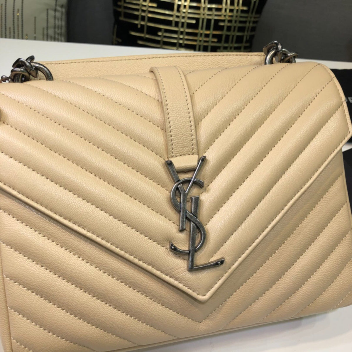 YSL College Medium Beige Bag