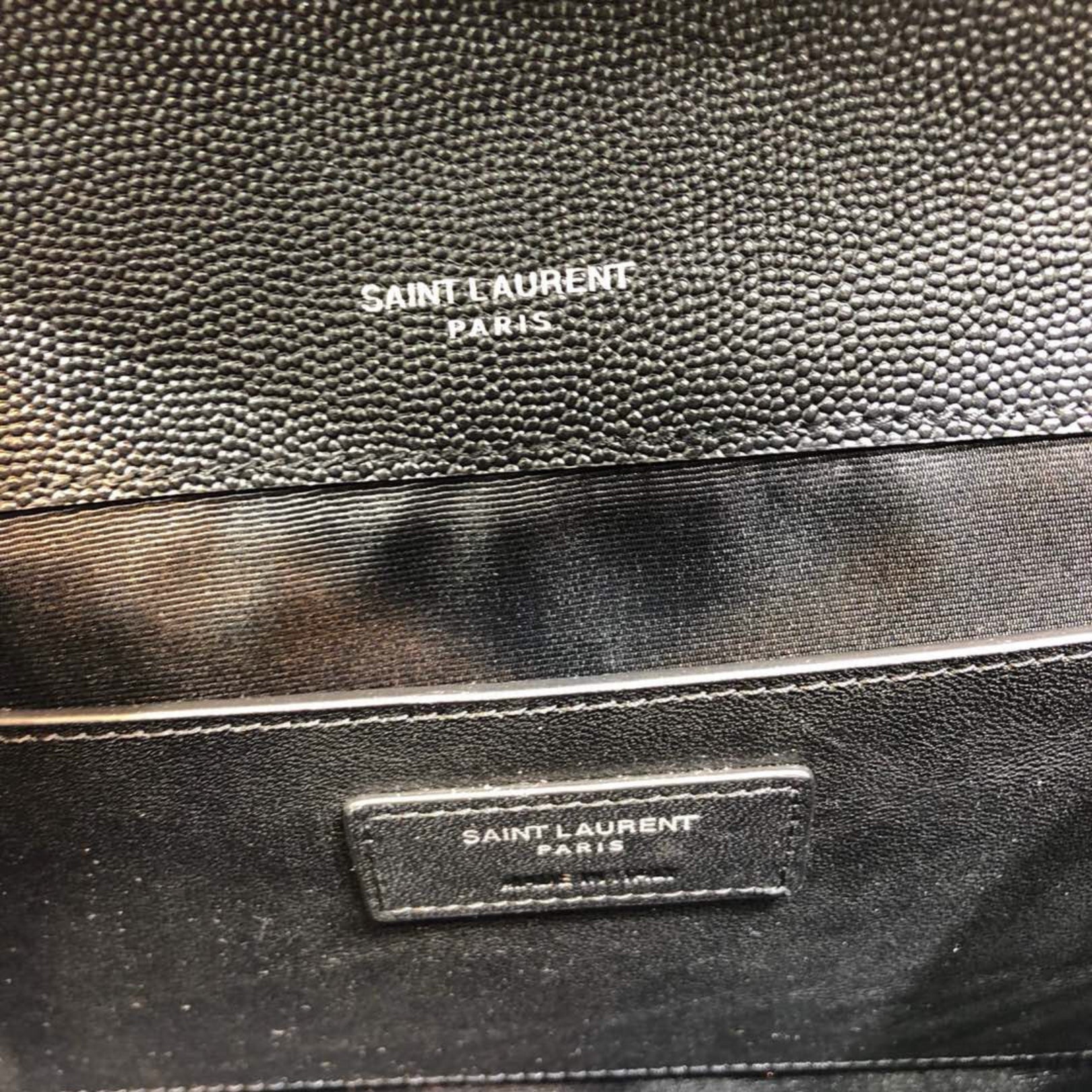 YSL Medium Envelope Shoulder Bag Black 24cm