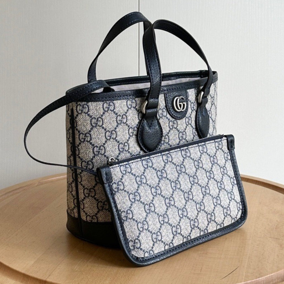 GG Ophidia Tote Mini Supreme Beige and Blue 22cm Bag