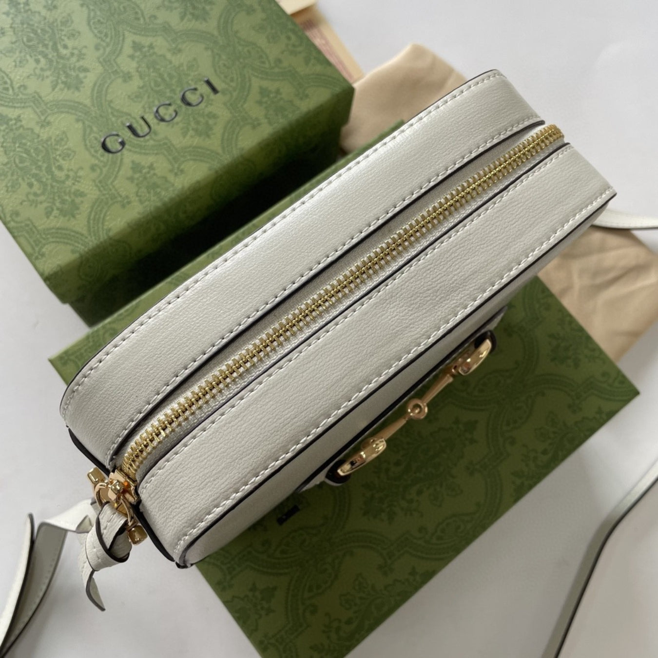 GG Horsebit shoulder bag, light 1955, small 20cm