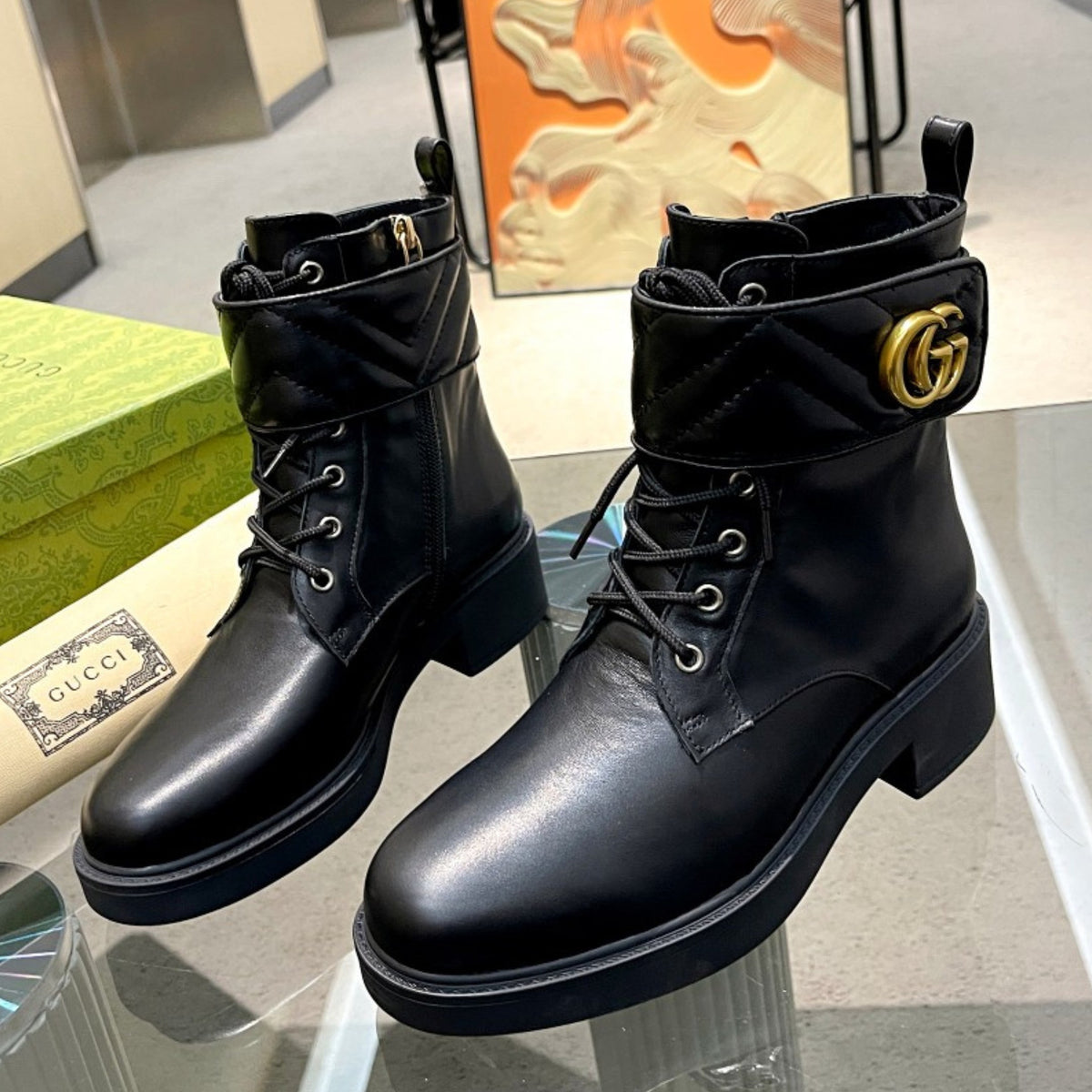 Black GG Ankle Boot