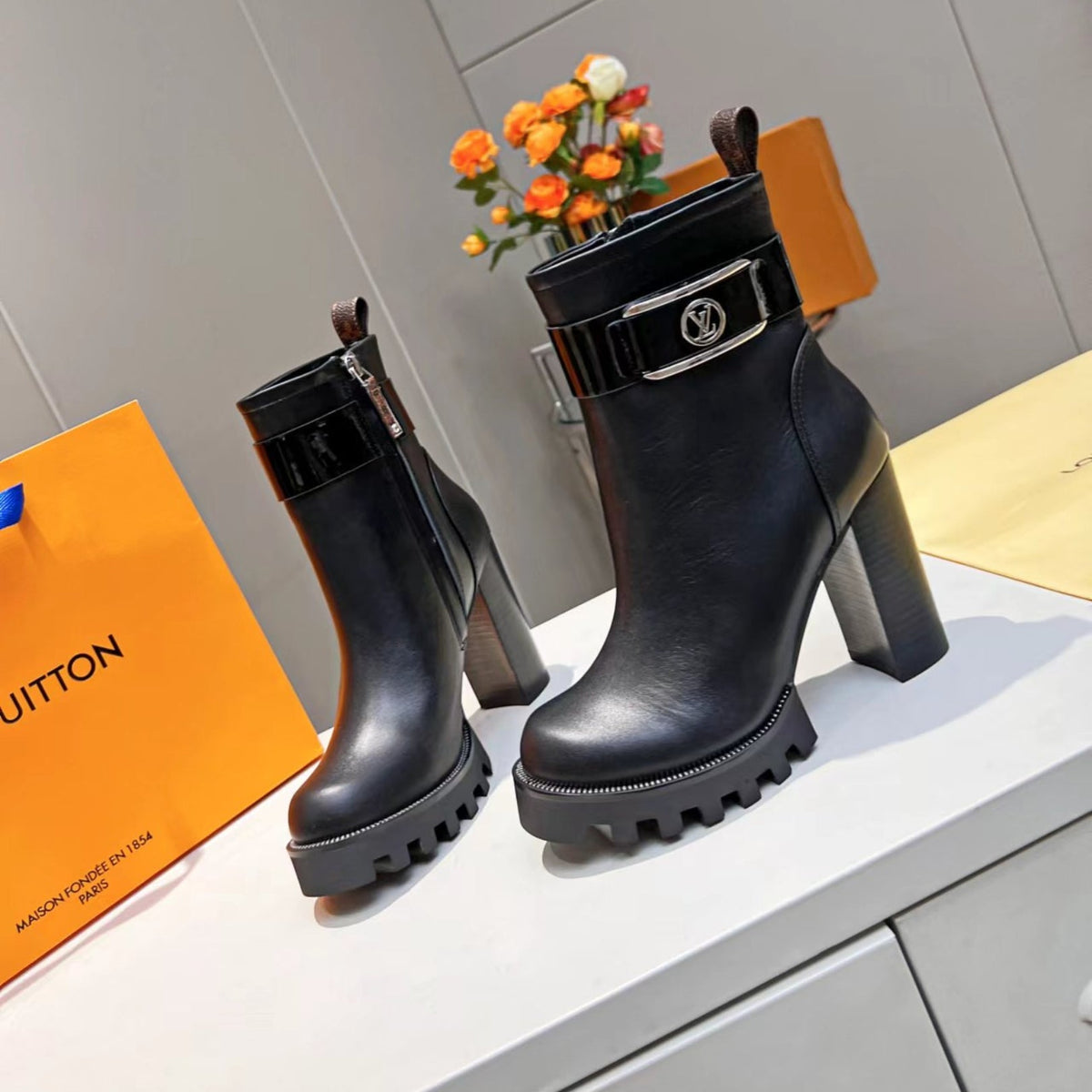 LV Star Trail Boot Leather Detail