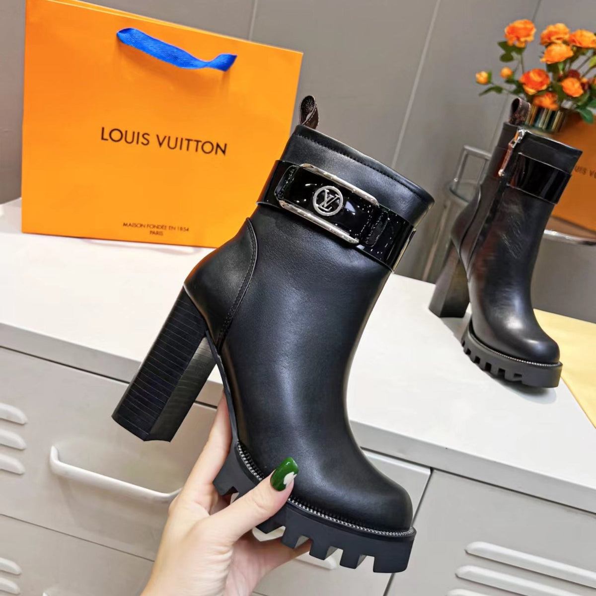 LV Star Trail Boot Leather Detail