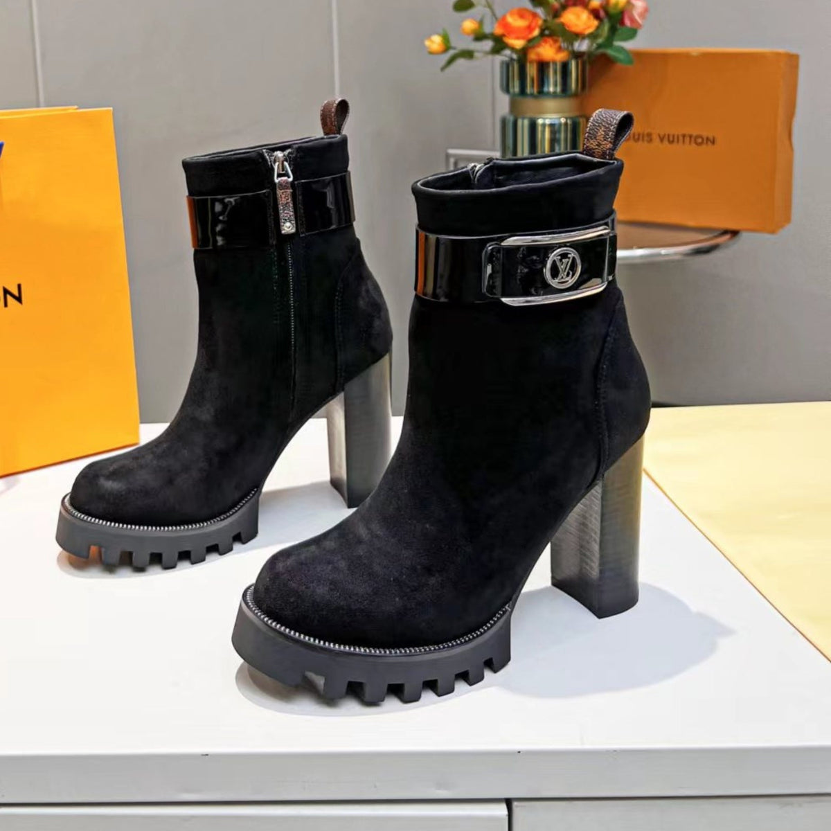 LV Star Trail Suede Detail Boot