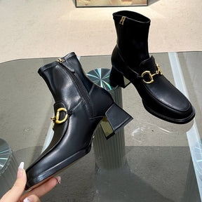 GG boot with horsebit detail and 55mm heel in black