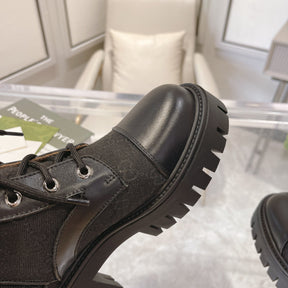 GG quilted boot with 60mm heel, mid-calf canvas #2