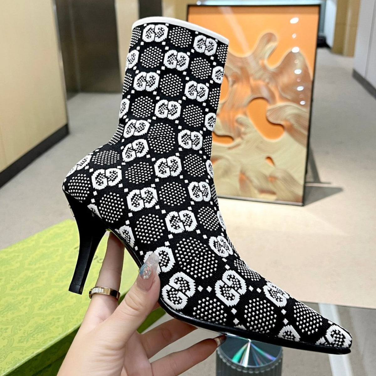 GG Ankle boot Interlocking GG White Heel