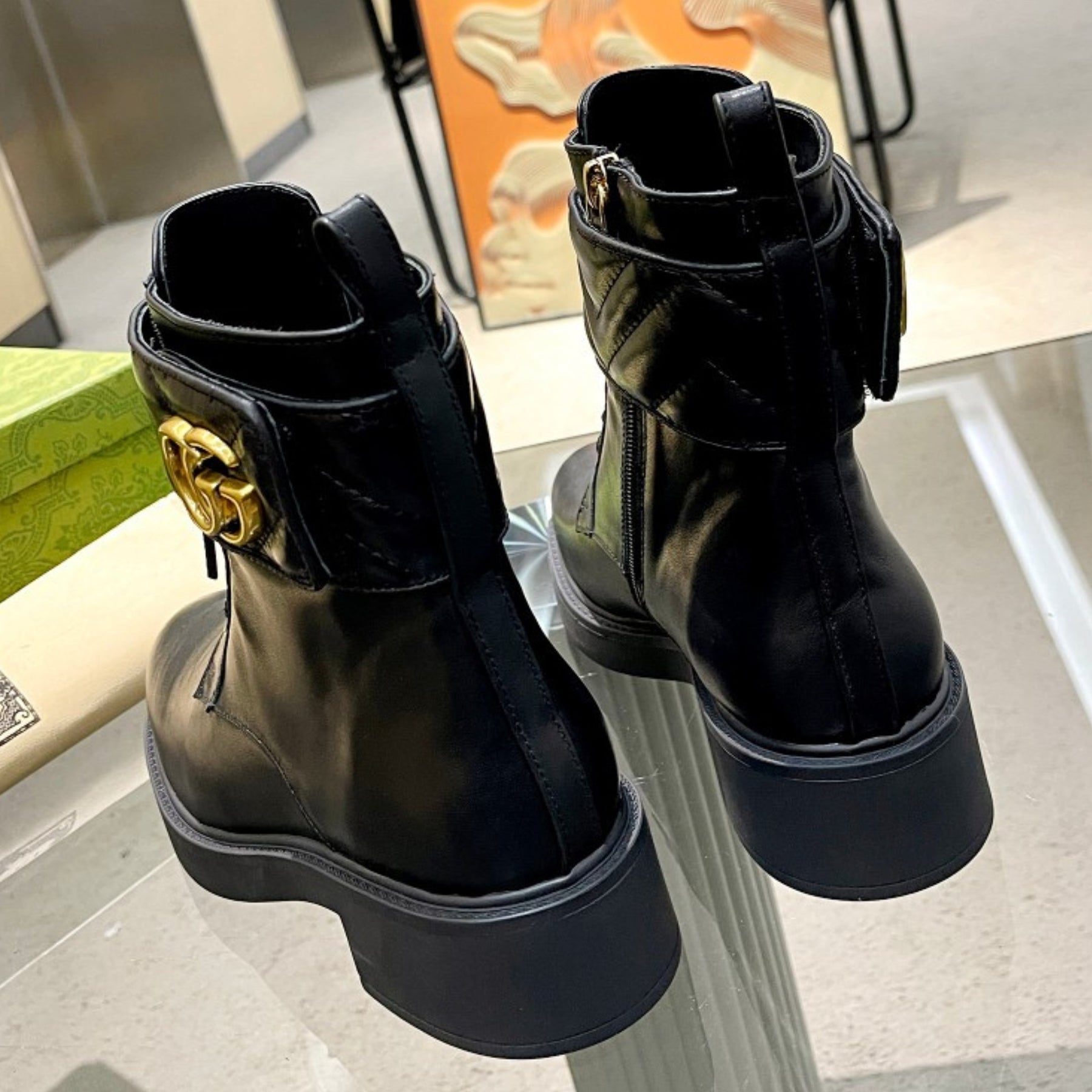 Black GG Ankle Boot