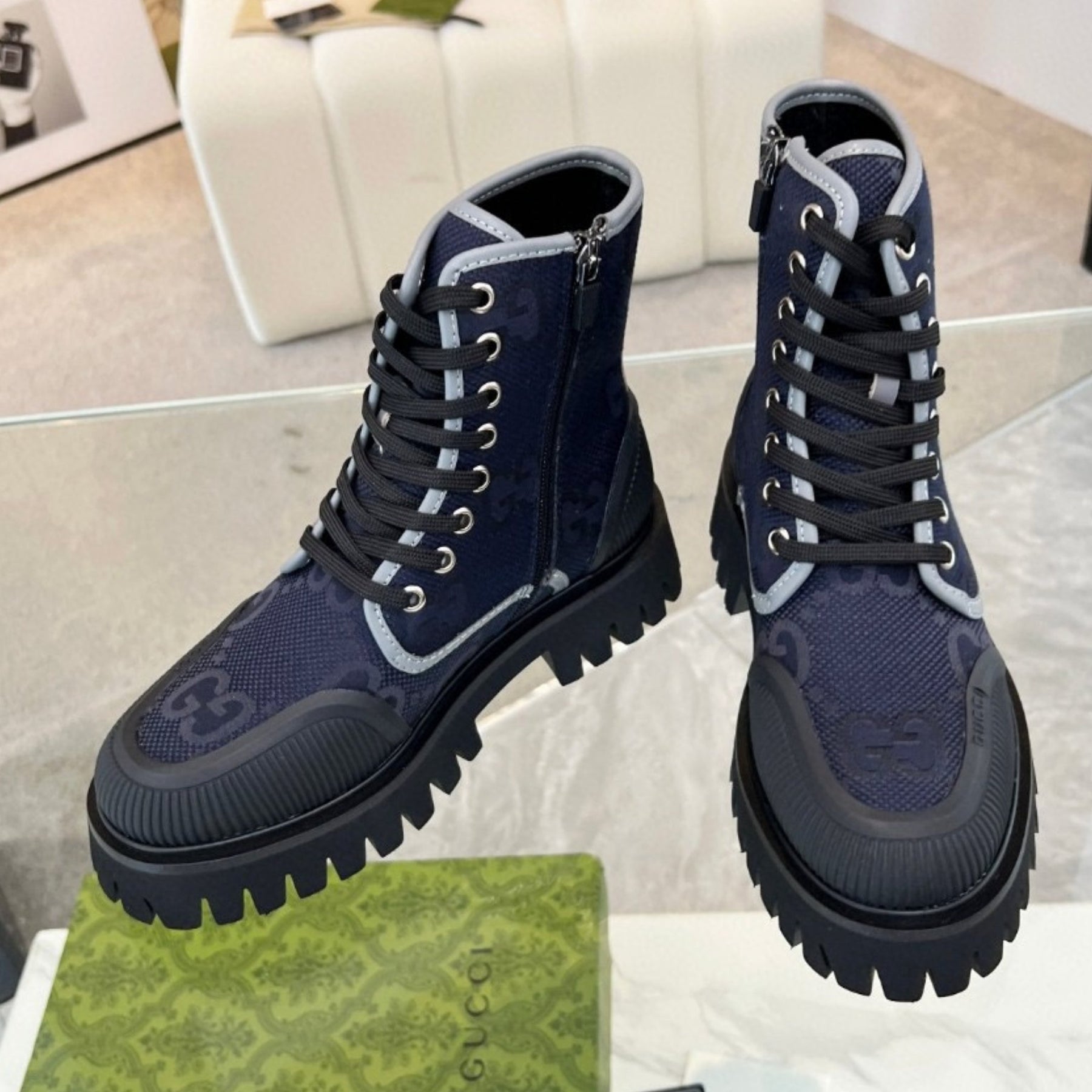 Navy Blue GG Maxi Boot