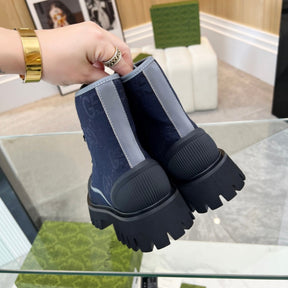 Navy Blue GG Maxi Boot