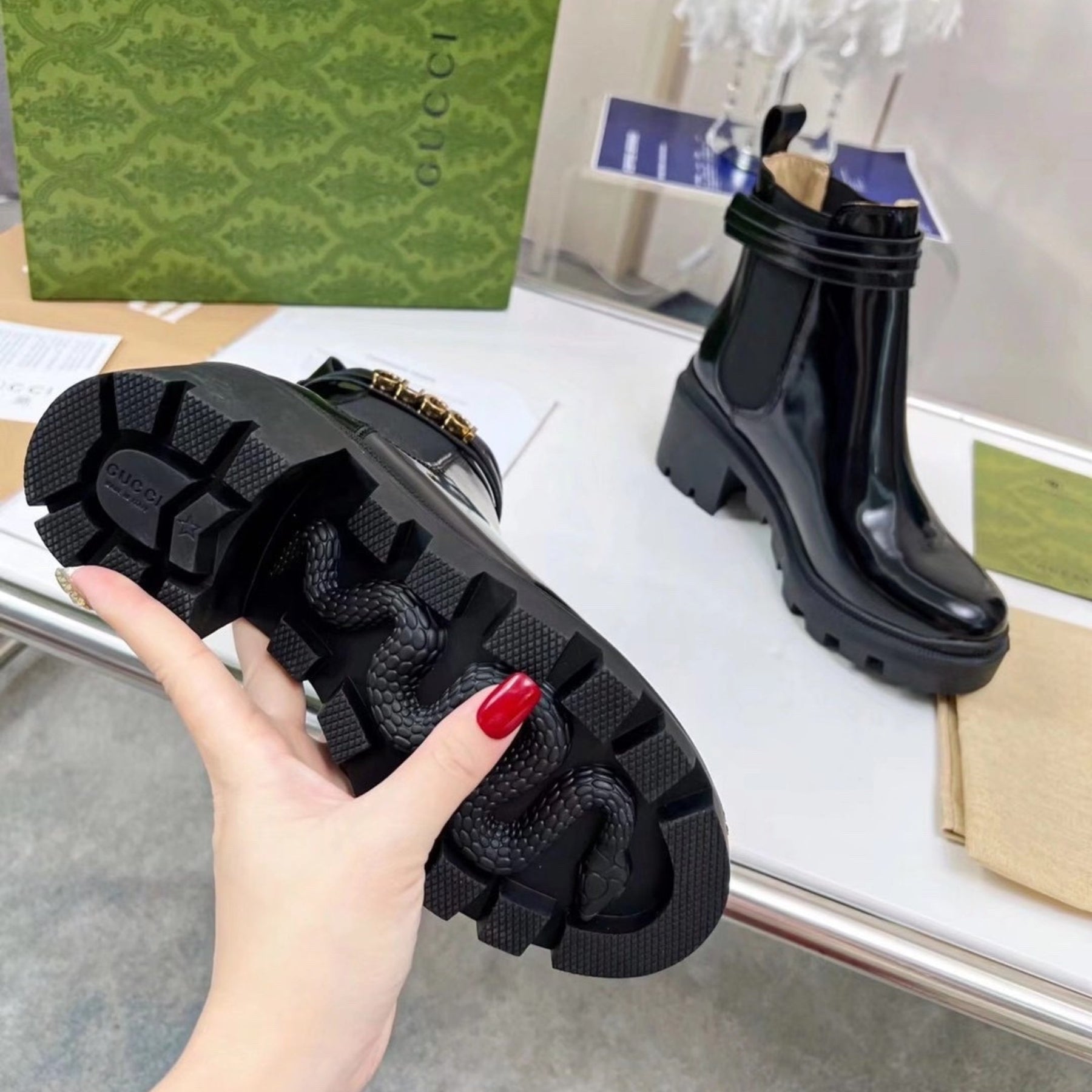 GG Ankle boot with logo and 70mm heel #2