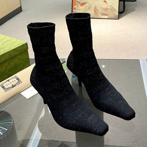 GG Ankle boot Interlocking GG Black Heel